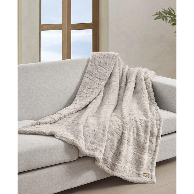 UGG® Valor Textured Faux Fur Throw, 50" x 70"
