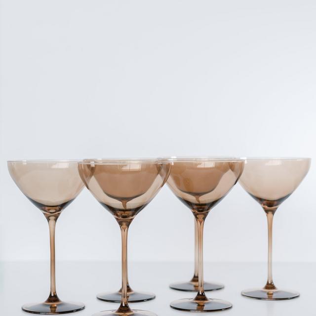 Estelle Colored Martini Glass - Set of 6 {Amber Smoke}