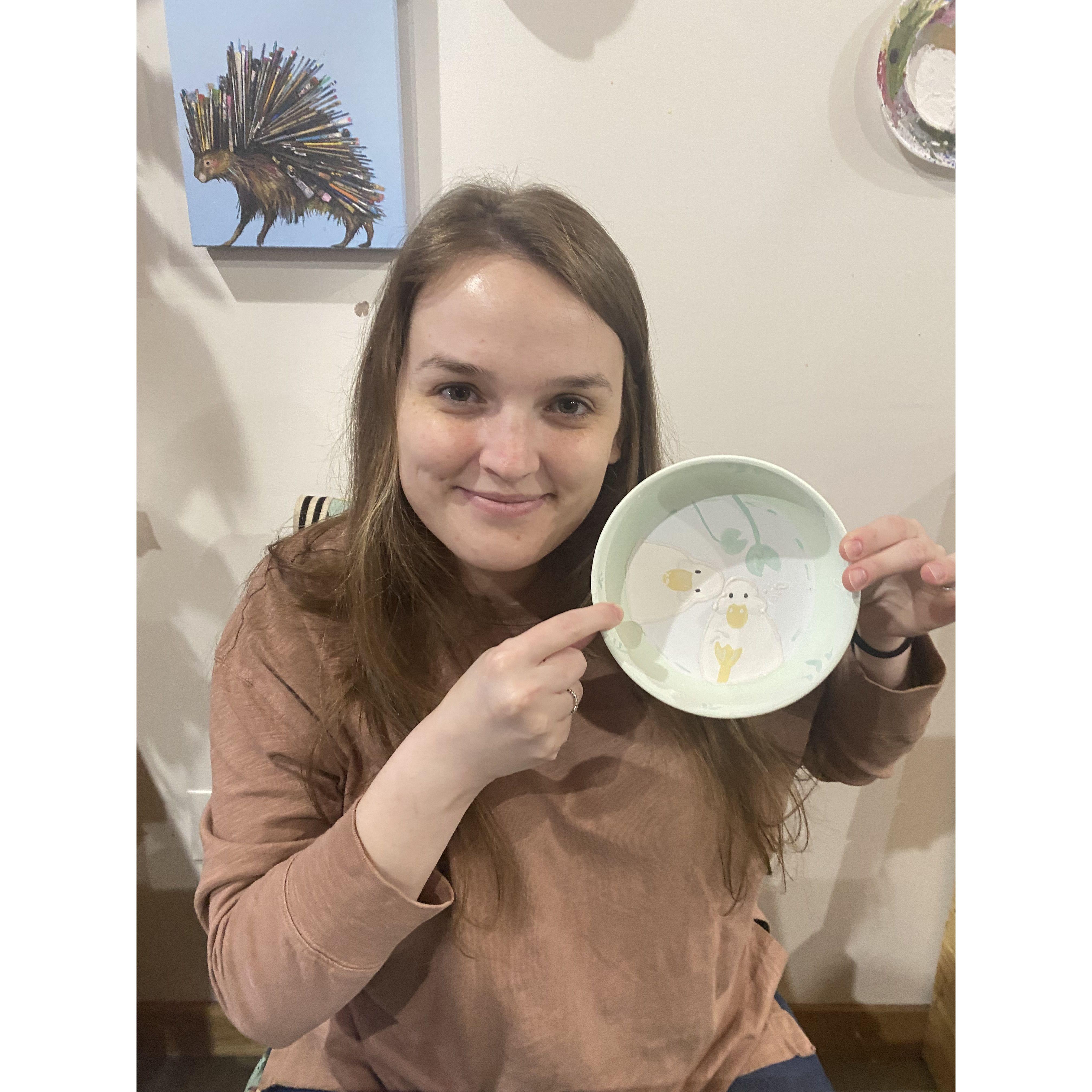April 2024 - Pottery painting for Valery's birthday
