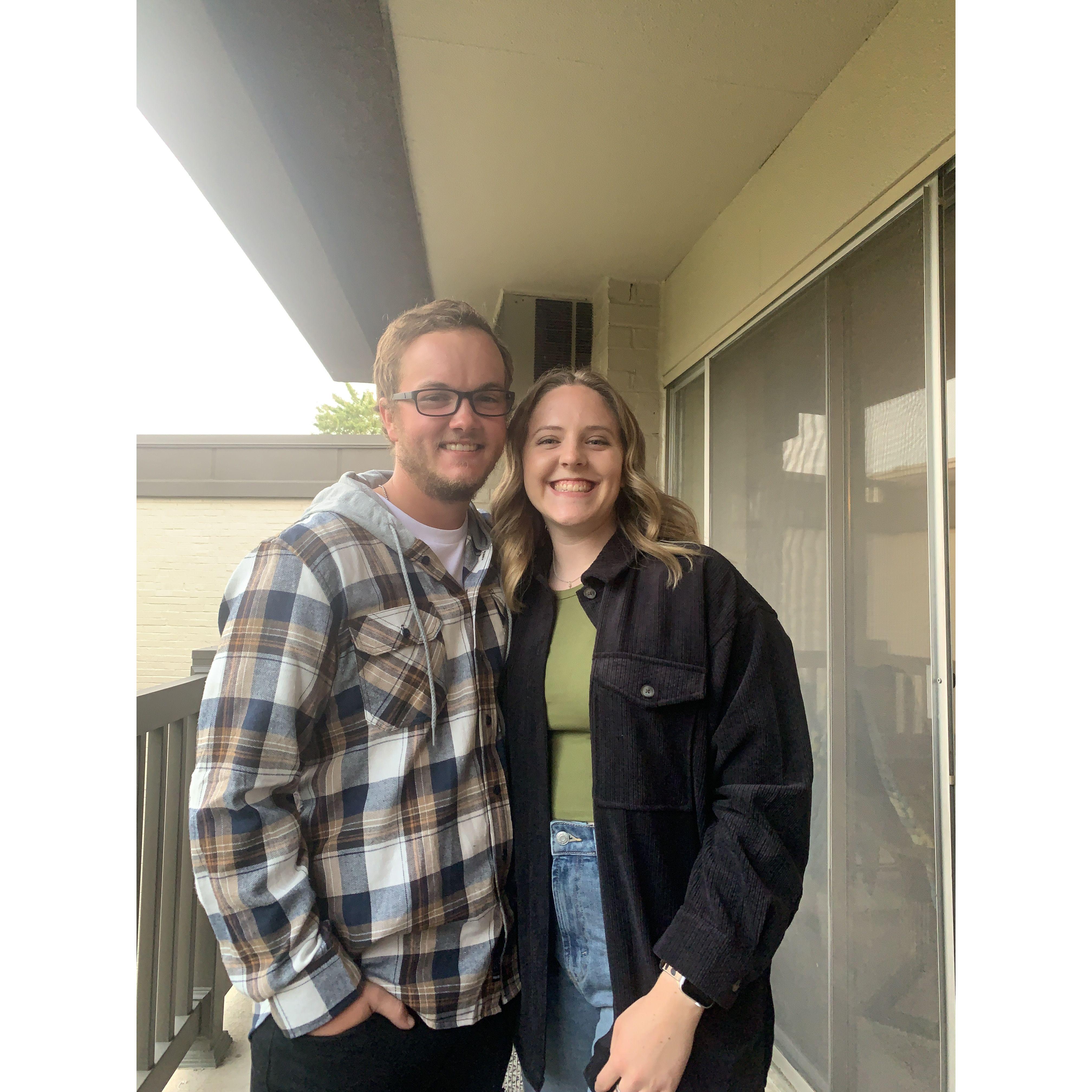 One of our first pictures at our first apartment together