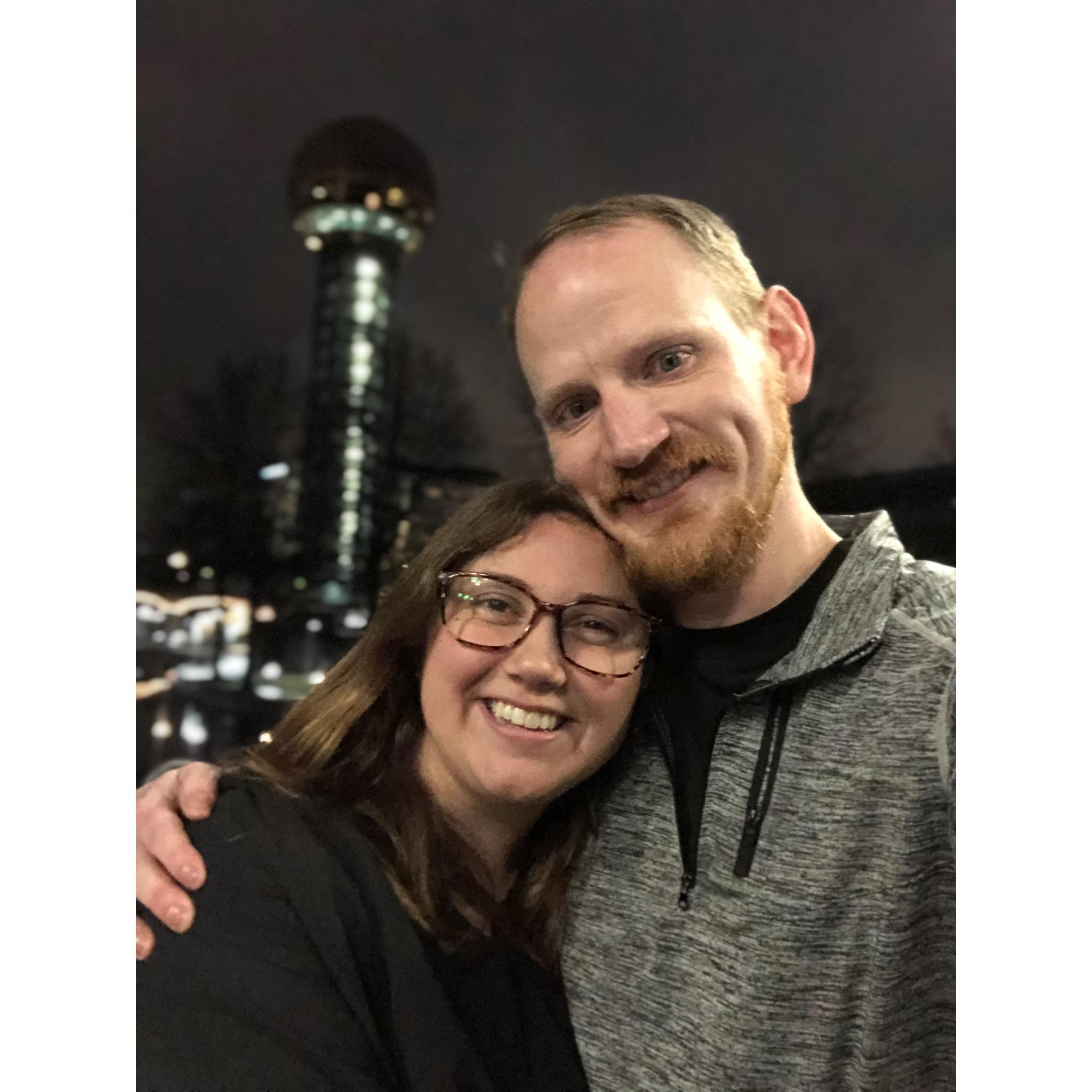 We got engaged at the World’s Fair Park!