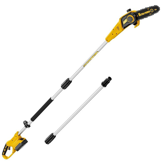 Cordless Pole Saw, Compatible with Dewalt 20V Max Batteries, 8 Inch Low Kick-Back Bar and Chain, Extension Pole for Up to 15 FT Reach, Auto Lubrication System, Tool Only-Battery & Charger not included