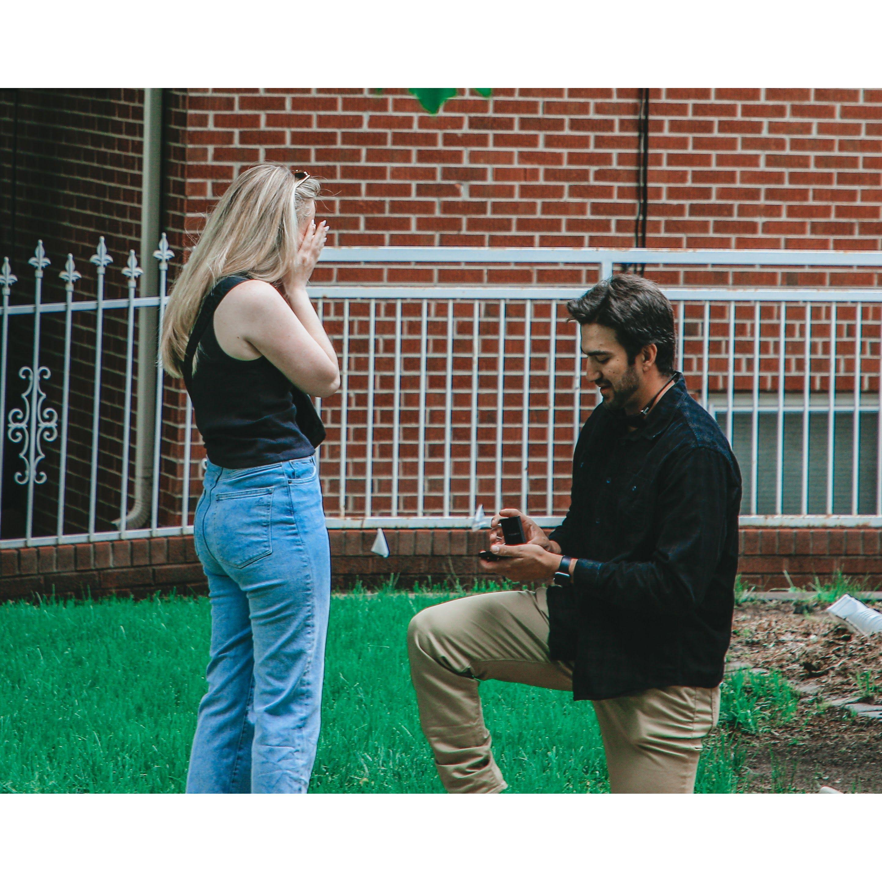June 3rd, 2023 - Our Engagement!! Garrett proposed in front of our house!