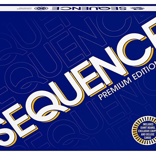 Sequence Premium Edition - Stunning Set with Giant Board (20.25 x 26.25 inches), Exclusive Chips and Deluxe Cards by Goliath, Blue