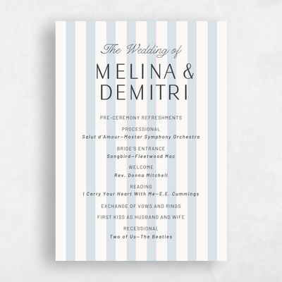 Blue Whisper Wedding Program - Sabbia