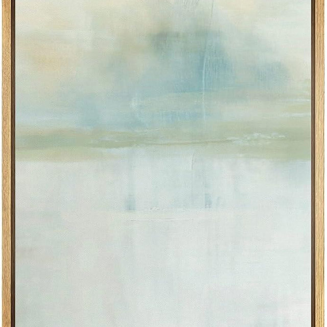 IDEA4WALL Framed Canvas Print Wall Art Mid-Century Pastel Teal Gray Watercolor Collage Abstract Shapes Illustrations Modern Art Minimal Decorative for Living Room, Bedroom, Office - 24"x36" Natural