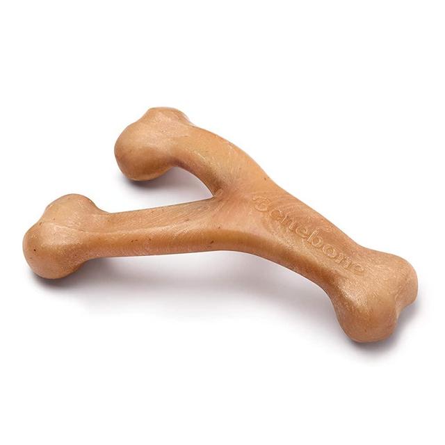Benebone Real Bacon Durable Wishbone Dog Chew Toy for Aggressive Chewers, Made in USA