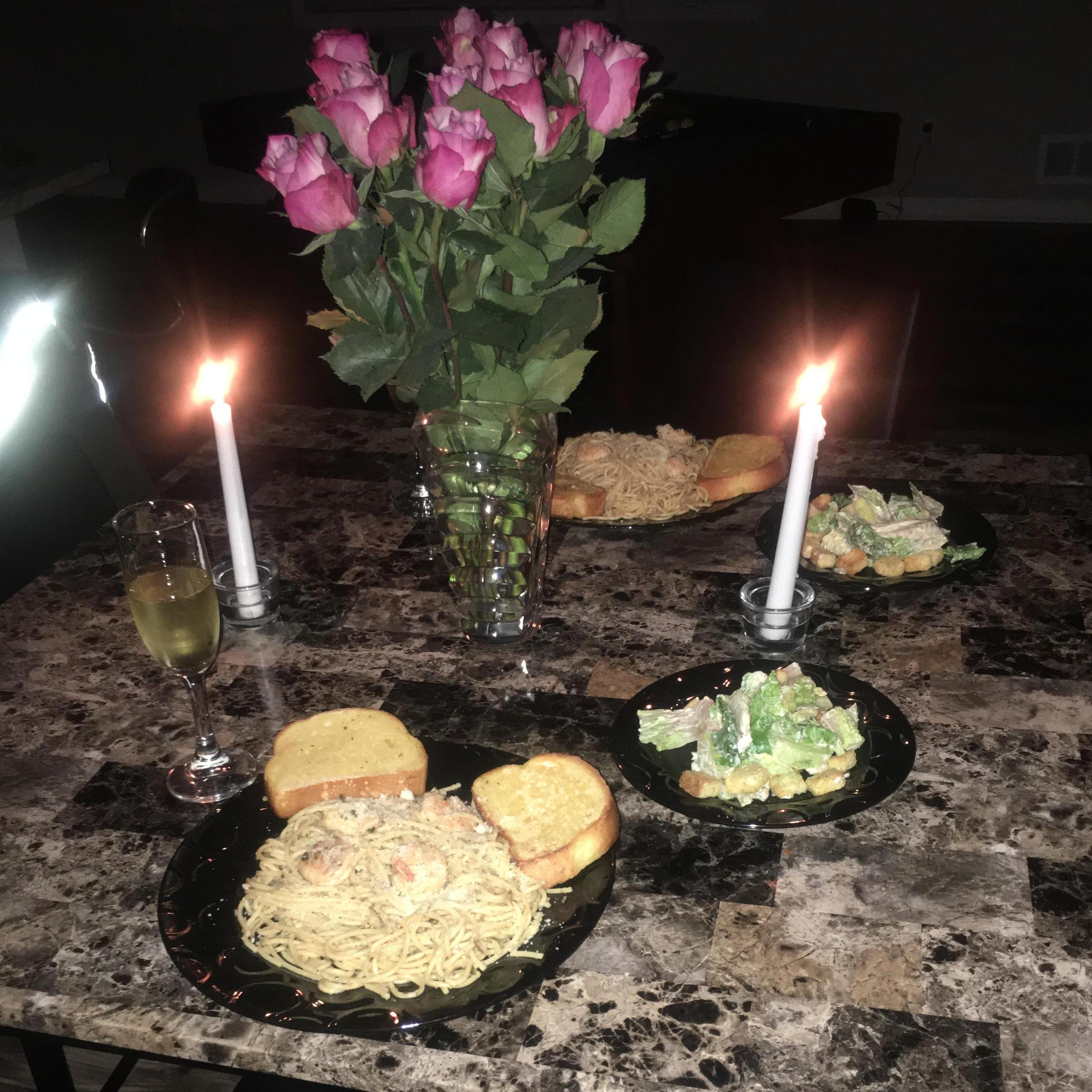 Surprise first romantic dinner in his newly purchased home!