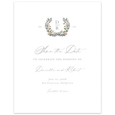 White Wedding Digital Save the Date - Eglamore Portrait