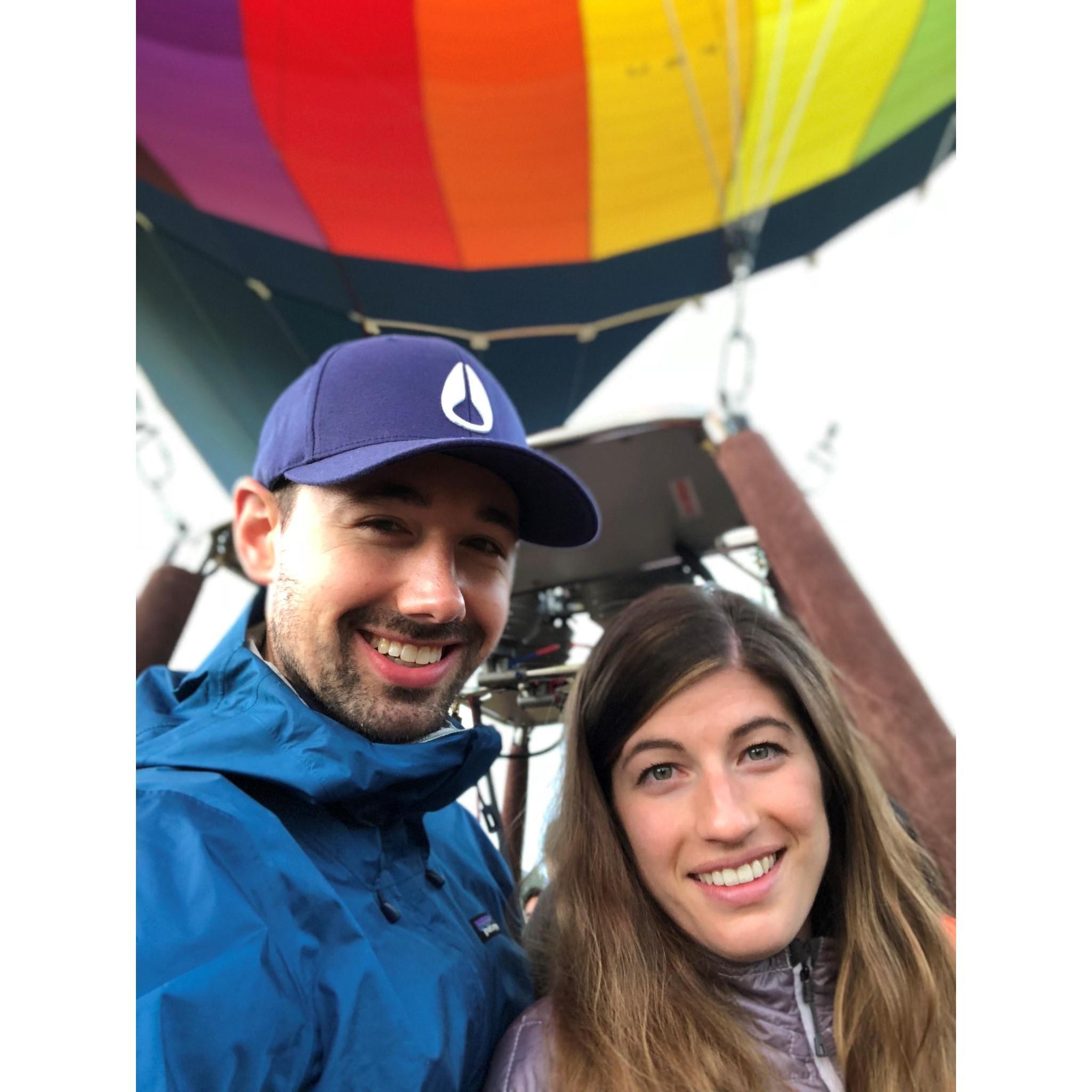 Celebrating New Years with a hot air balloon in New Zealand...Amanda thought Andy was going to propose on this one, but he had other plans.