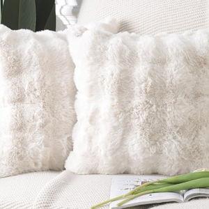 Pack of 2 Throw Pillow Covers - 26x26 " Cream