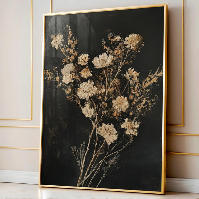 Vintage Dried Floral Matte Vertical Posters, Wall Art, Home Decor, Gift for Her, Minimalist Print, Modern Aesthetic