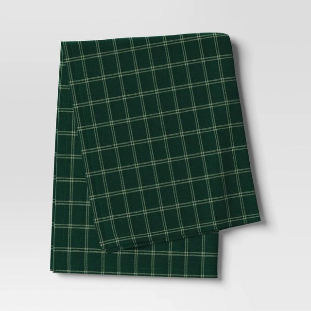 Windowpane Woven Kitchen Towel Green - Threshold™
