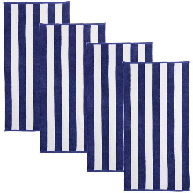 Cotton Classic Cabana Stripe Beach Towel 4 Pack - Great Bay Home