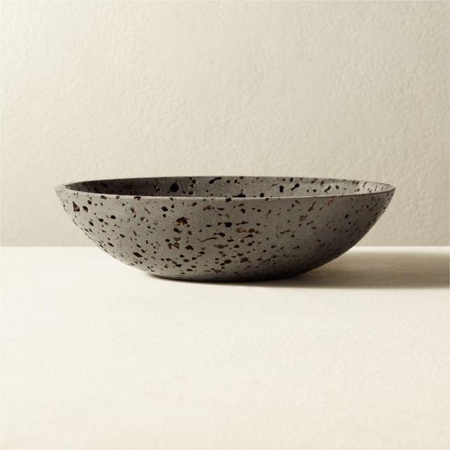 Carbon Black Travertine Bowl