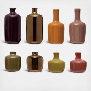 8-Piece Reactive Stoneware Vase Set