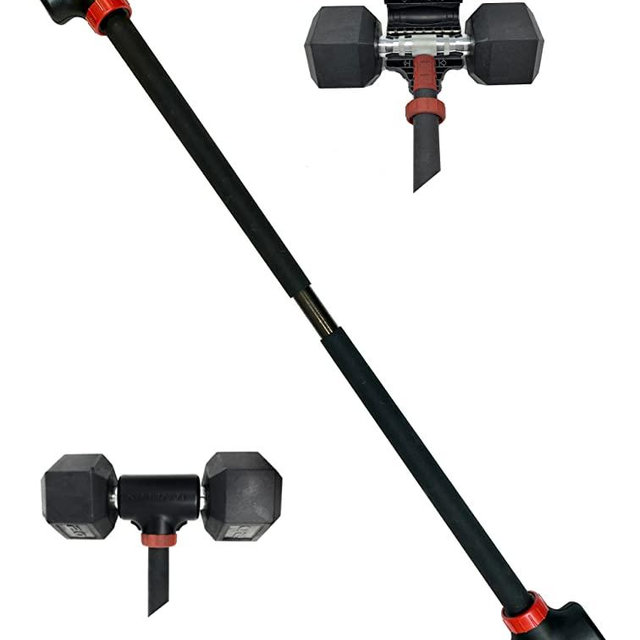 Jayflex Hyperbell Bar - Convert Dumbbells into a Full Barbell Set - Adjustable Dumbbell to Barbell Converter for Weight Lifting Home Workouts - 200 lb Capacity Weight Bar for Lifting