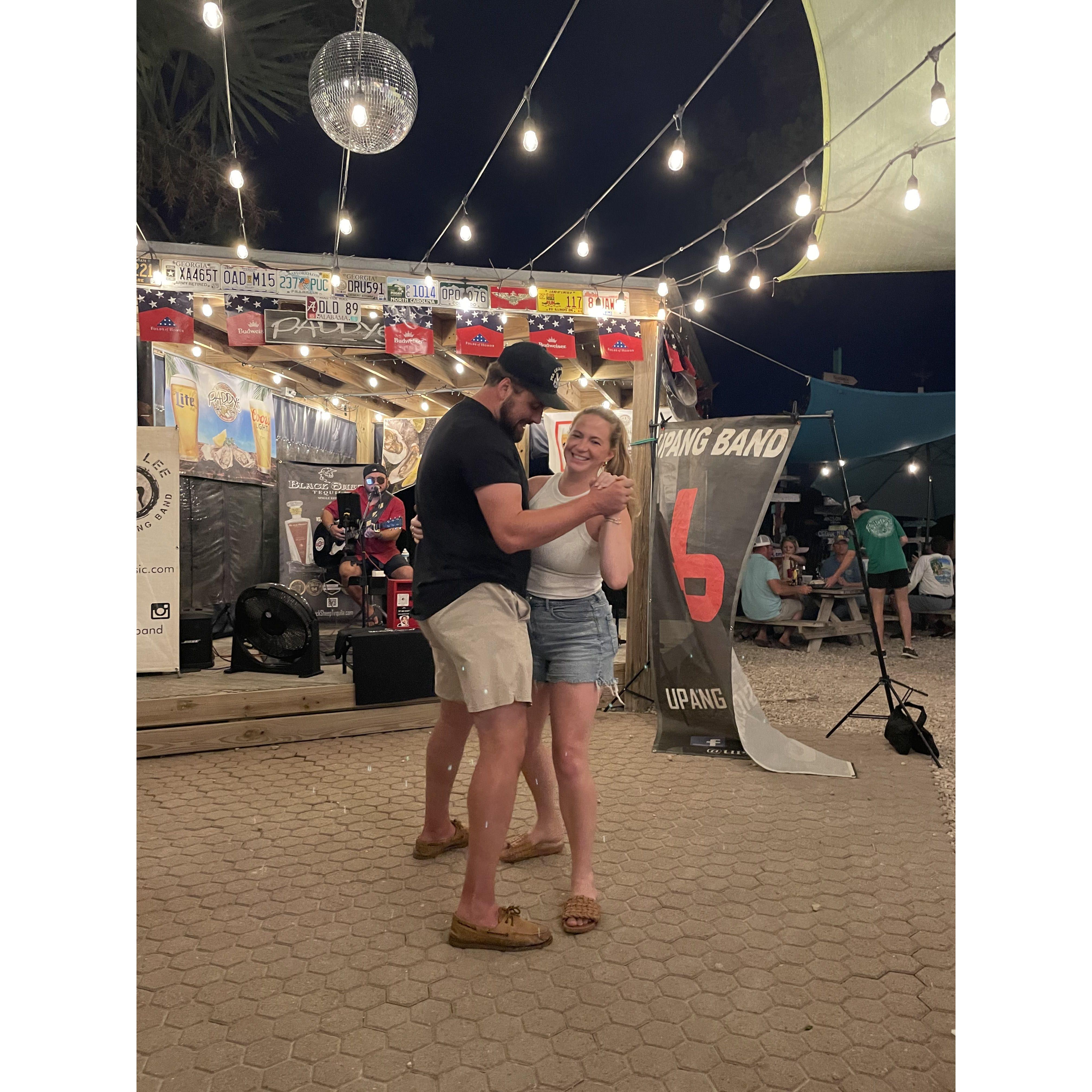 Practicing for our first dance in St. George Island the week we got engaged!
