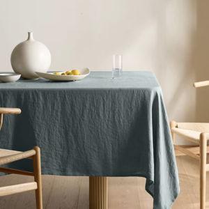 European Linen Tablecloth in Ocean 70x90"