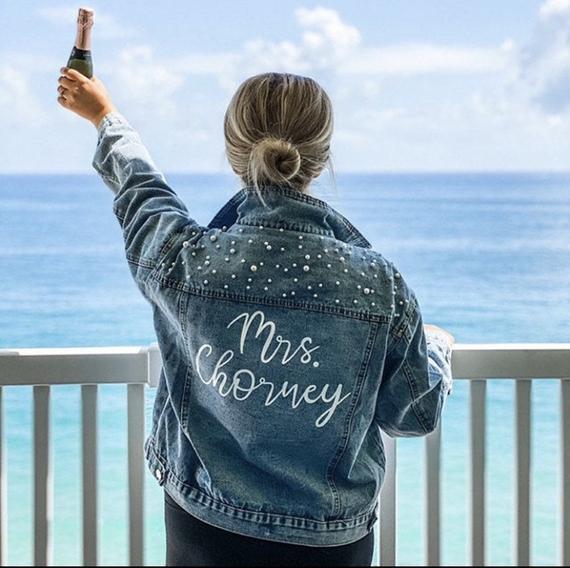 Bride Denim Jacket, Customized Personalized Jacket, Future Mrs., Bride to Be