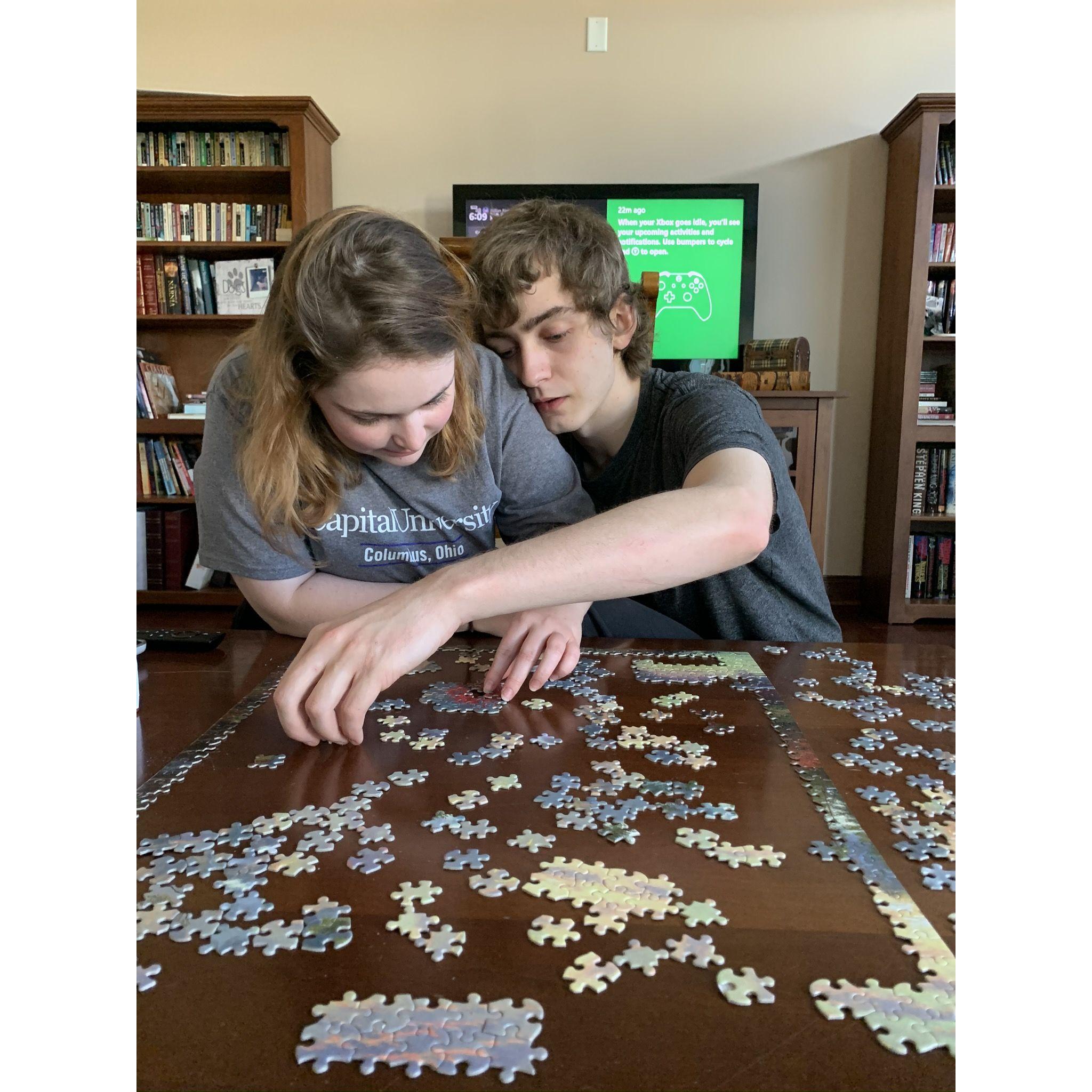 Making a puzzle during COVID lockdown