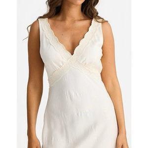 TalismanLuca Silk Jacquard V-Neck Sleeveless Lace Slip Maxi Dress