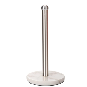 Heavy Weighted Paper Towel Holder, Easy One-Handed Design for Kitchen Stand, Sturdy Base for Standard and Mega Rolls (Silver Brushed)