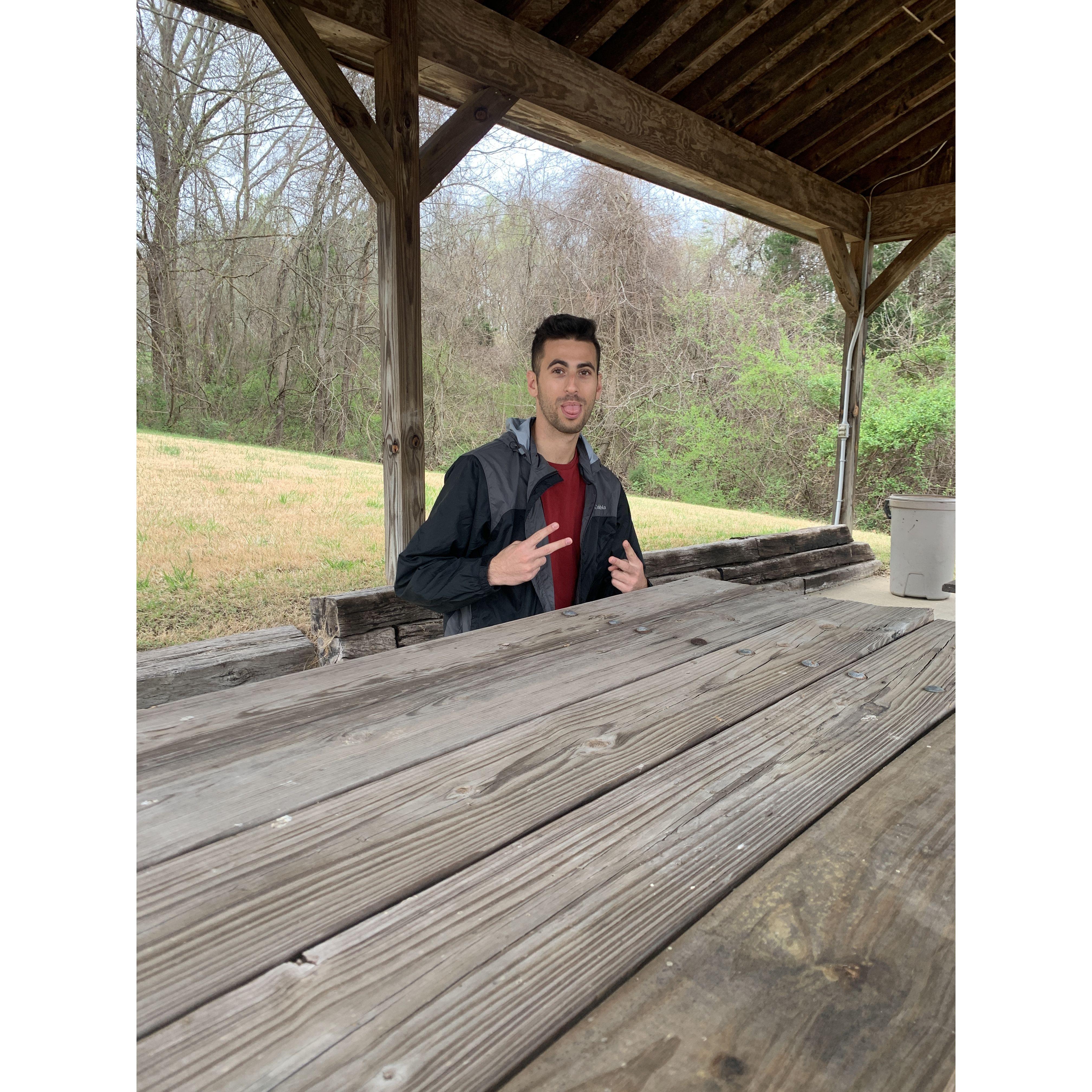 Our first "social-distancing" date in March 2020