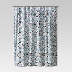 Medallion Shower Curtain Blue/Brown - Threshold™