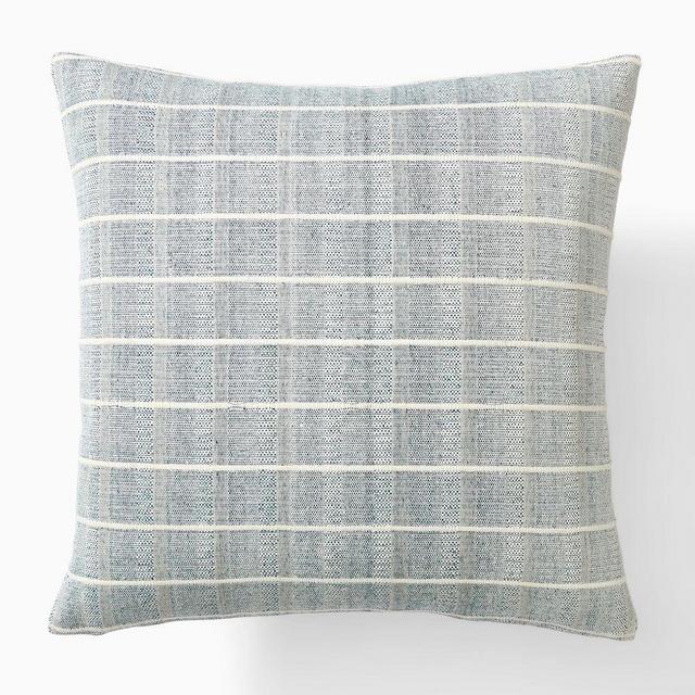 Corded Window Pane Pillow Cover, 20x20, Indigo