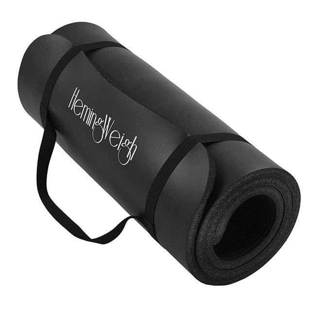 HemingWeigh Extra Thick Foam Exercise Mat | Non-Slip Durable Workout Mat with Self-Strapping System for Transport | Extra Long Cushion for Yoga, Pilates, Gym | 23 x 70 in