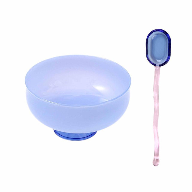 TMXAOK Glass Dessert Bowls with Spoon Candy Color Ice Cream Fruit Snack Candy Yogurt Small Bowls Set Colorful Cocktail Beverage Stirring Spoons for Cafe Wedding Holiday Party (Blue)