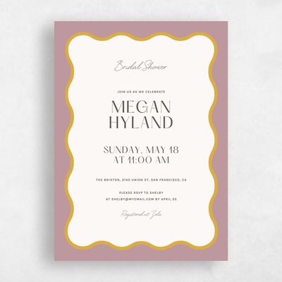 Dusty Rose, Pink Wedding Wedding Shower Invitation - Girard Portrait