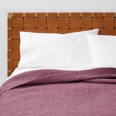 Full/Queen Medallion Stitch Quilt Eggplant - Opalhouse&#8482;