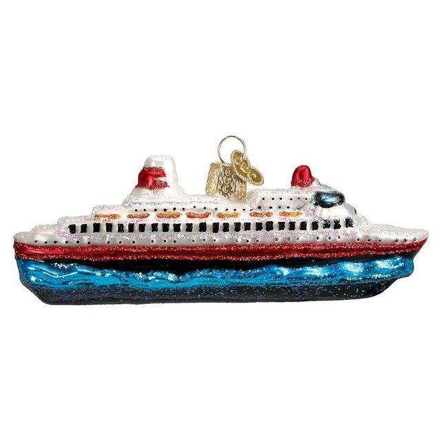 Old World Christmas Ornaments: Cities, Places and Landmarks Glass Blown Ornaments for Christmas Tree, Cruise Ship