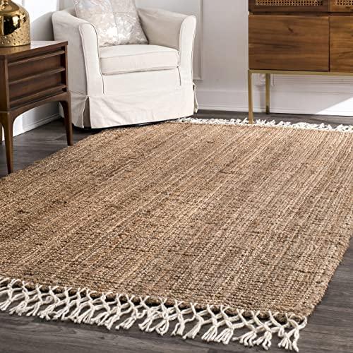 nuLOOM Raleigh Hand Woven Wool Rug, 3' x 5', Natural