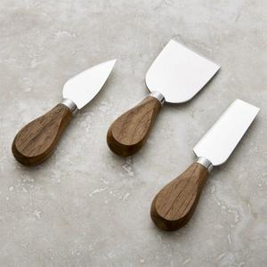 Walnut Cheese Knives, Set of 3