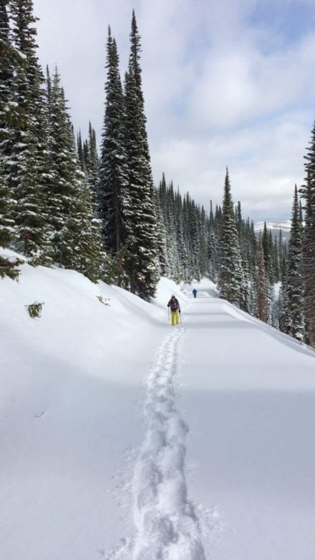 Earning our turns in Montana.