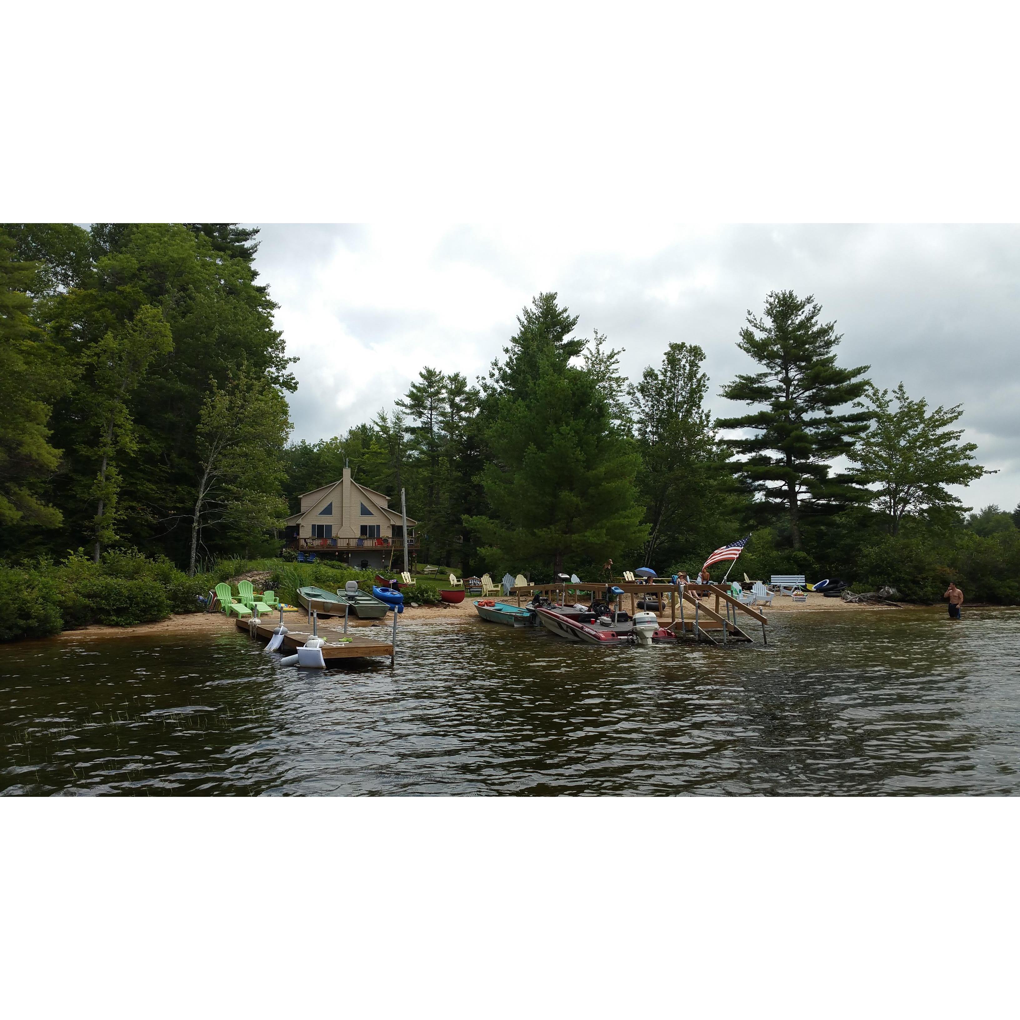 View of the "beach" & main house