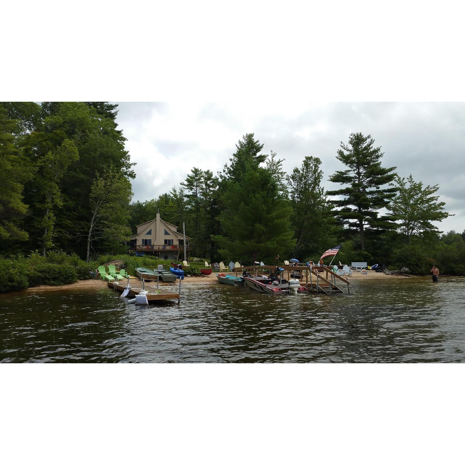 View of the "beach" & main house