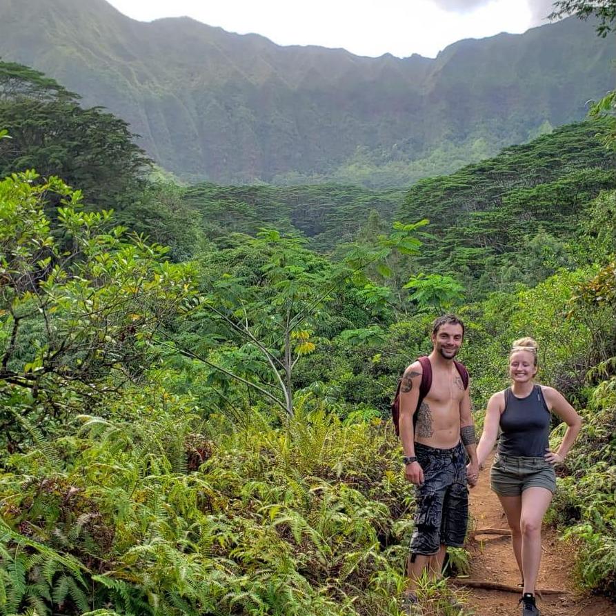 Marching around a volcanic island with Kris in HI