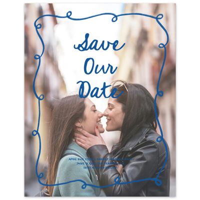 Cobalt, Blue Wedding Digital Save the Date - Fairuza Photo