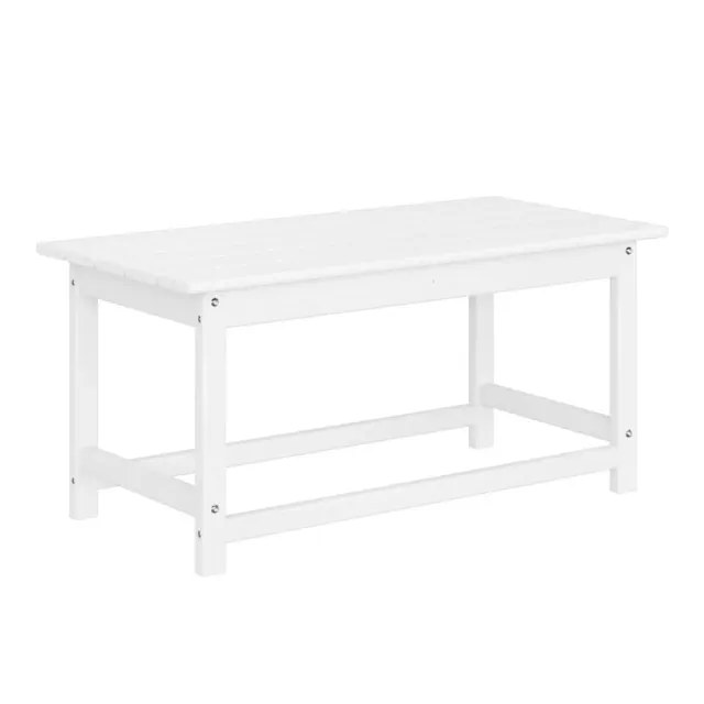 WestinTrends Outdoor HDPE Adirondack Coffee Table, White