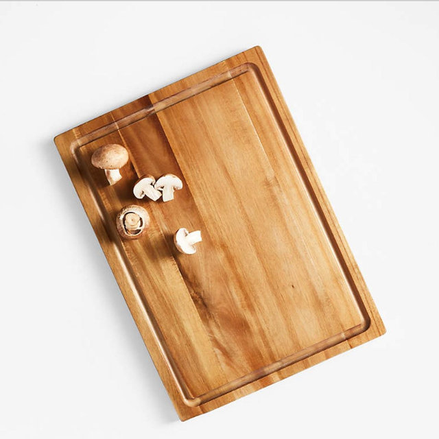 Crate & Barrel Acacia Wood Cutting Board 18"x13"x0.75"