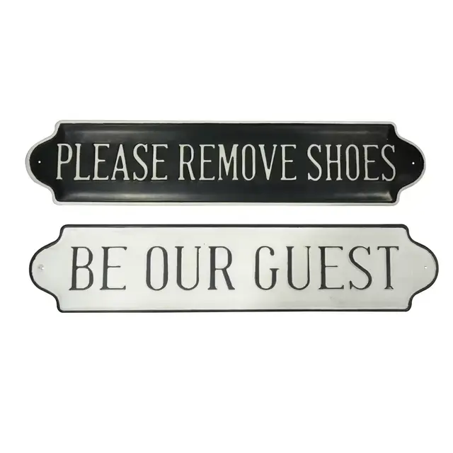 Bee & Willow™ Shoes Guest 26-Inch x 13-Inch Metal Wall Art in Black/White