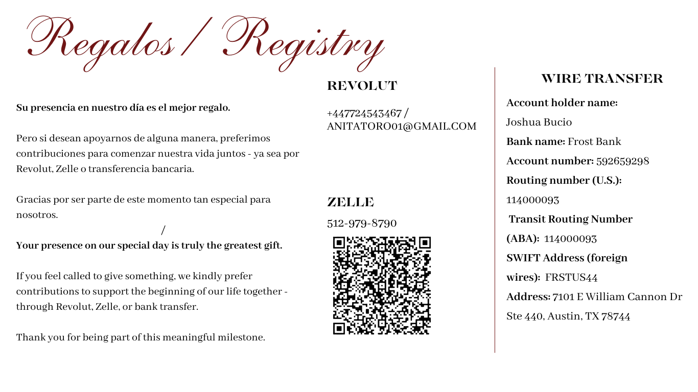 The Wedding Website of Ana Toro and Joshua Bucio