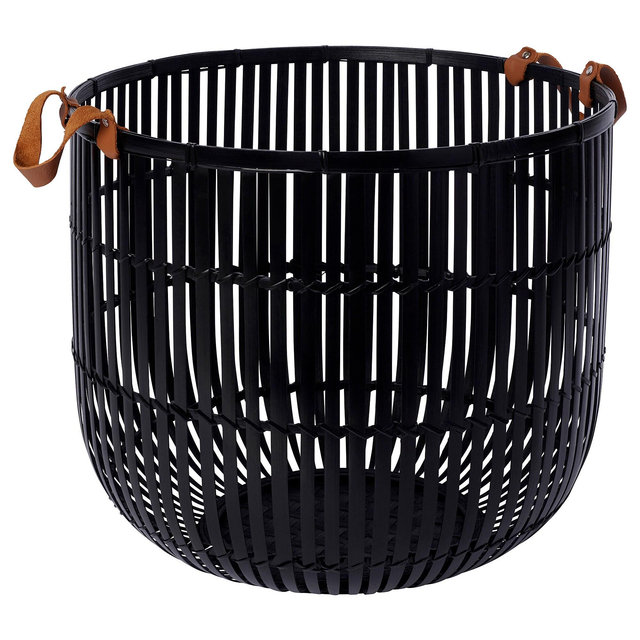 HURRING Basket, bamboo black15 ¾ "