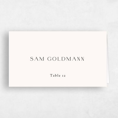 Beige Wedding Place Card - Santiago