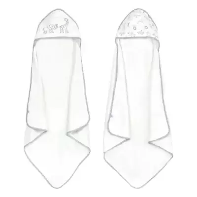 Just Born® Animal Kingdom 2-Pack Hooded Towel in White/Grey