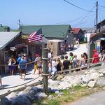 shop, sunset: Historic Fishtown & Main Street